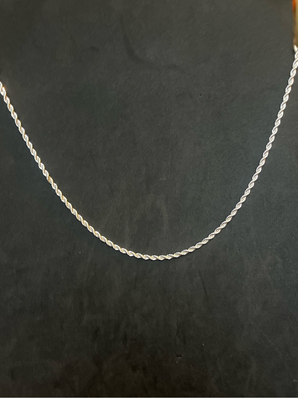 Sterling Silver Rope Chain Necklace - Silver